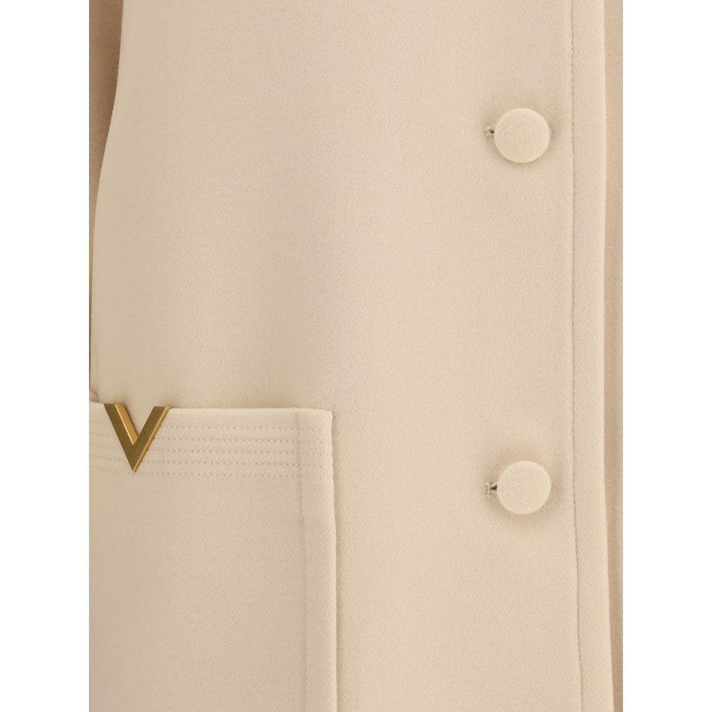 Valentino Creme Fleece Wollmantel