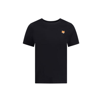 Maison Kitsuné Schwarzes Baumwoll-T-Shirt