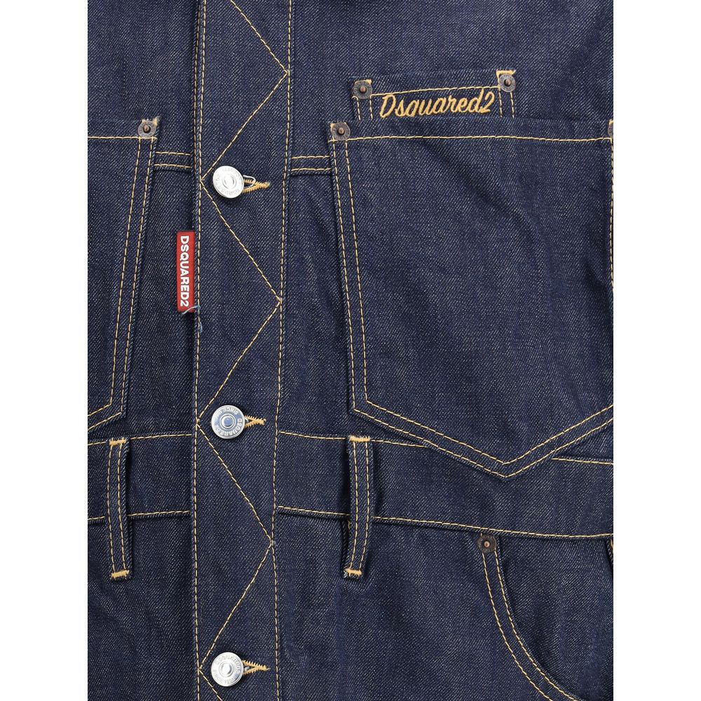 Dsquared² Blaue Baumwoll-Jeansjacke