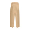 Max Mara Beige Fleece Wool Casual Pants