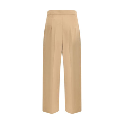 Max Mara Beige Fleece Wool Casual Pants