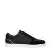 Jimmy Choo Black Leather Low Top Sneakers