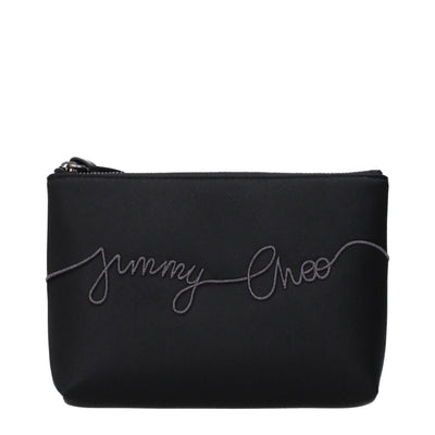 Jimmy Choo Black Satin Clutch Bag