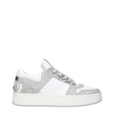 Jimmy Choo White Leather Low Top Sneakers