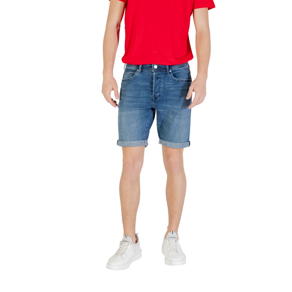Replay blaue Baumwoll-Bermudashorts