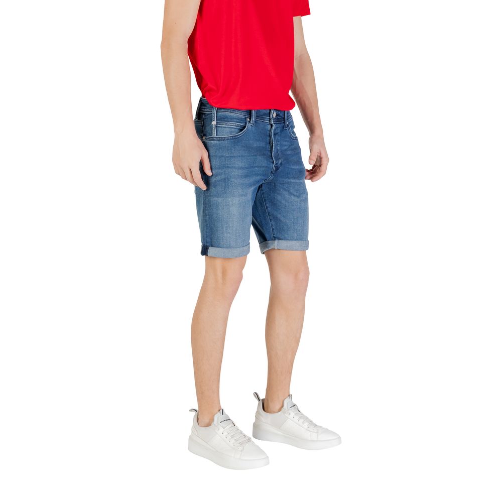 Replay blaue Baumwoll-Bermudashorts