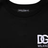 Dolce & Gabbana Black Cotton DG Logo Embroidery Top  T-shirt