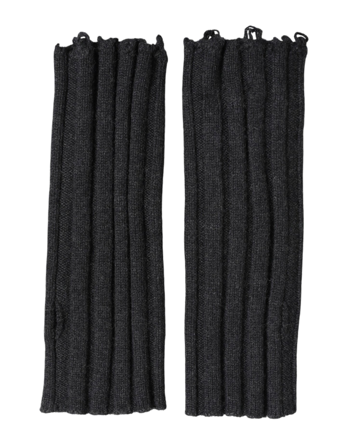 Dolce &amp; Gabbana Schwarze fingerlose Strickhandschuhe aus Schurwolle