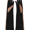 Dolce &amp; Gabbana Braune Schwarze Wollhandschuhe, ellbogenlang, Herren