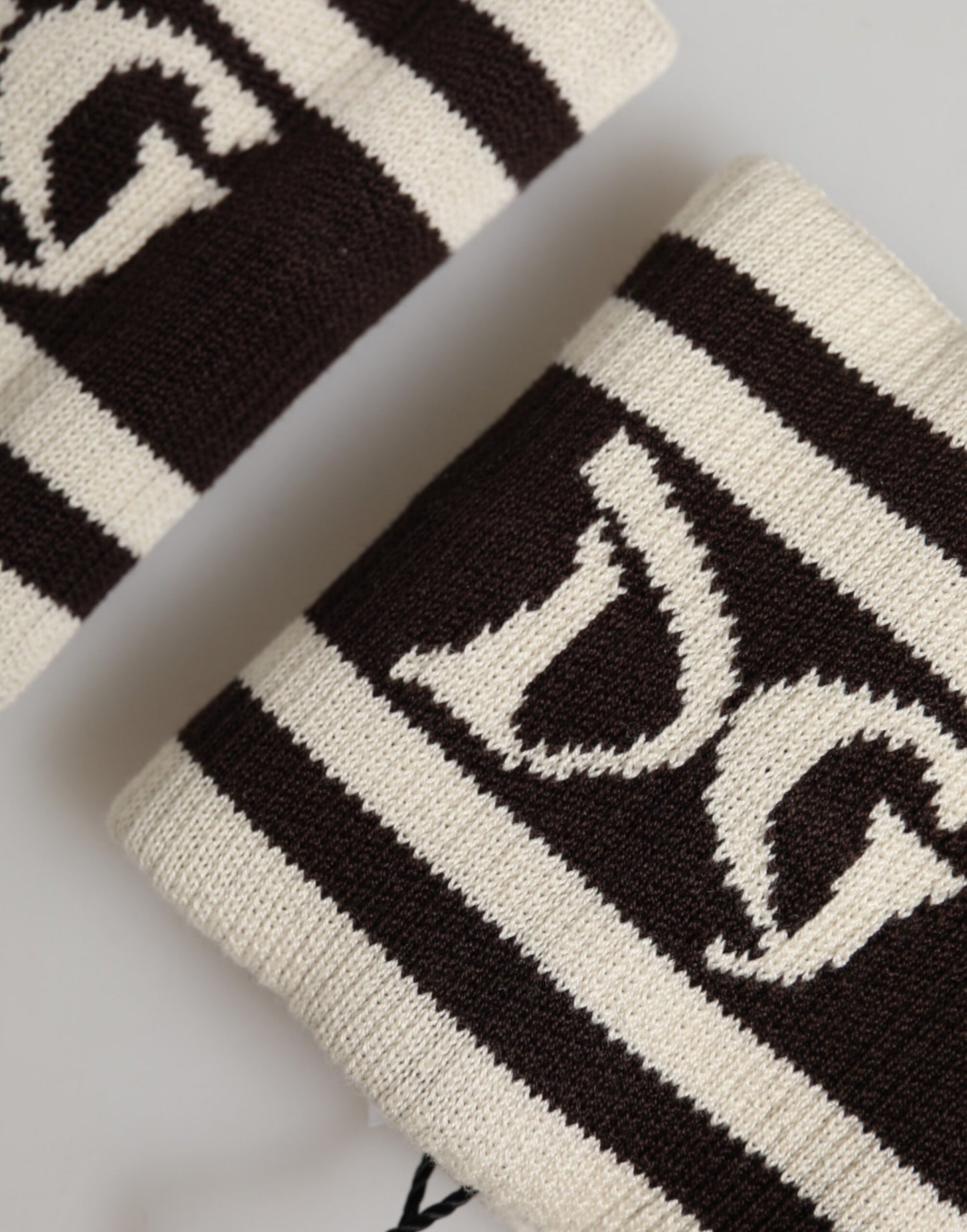 Dolce &amp; Gabbana Schwarz-Weißes DG Logo Baumwollarmband (1 Paar)