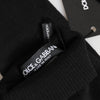 Dolce & Gabbana Black Virgin Wool Knitted Fingerless Men Gloves