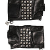 Dolce & Gabbana Black Leather Studded Fingerless Hand Mitten Men Gloves