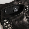 Dolce & Gabbana Black Leather Studded Fingerless Hand Mitten Men Gloves