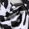 Dolce &amp; Gabbana Schwarze und weiße DG-Logo-Handschuhe in Ellbogenlänge