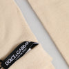 Dolce & Gabbana Beige Wool Fingerless Elbow Length Women Gloves