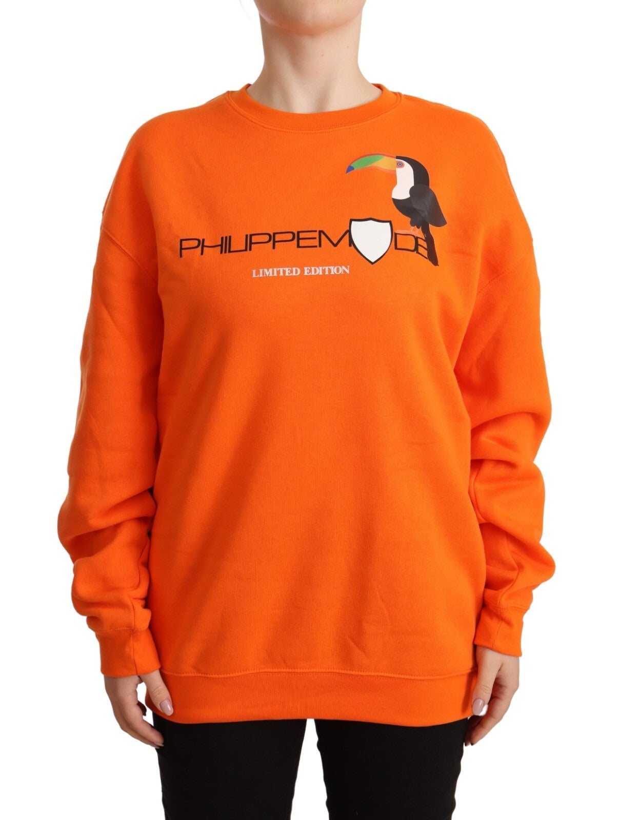Philippe Model – Orangefarbener Pullover mit langen Ärmeln und Print