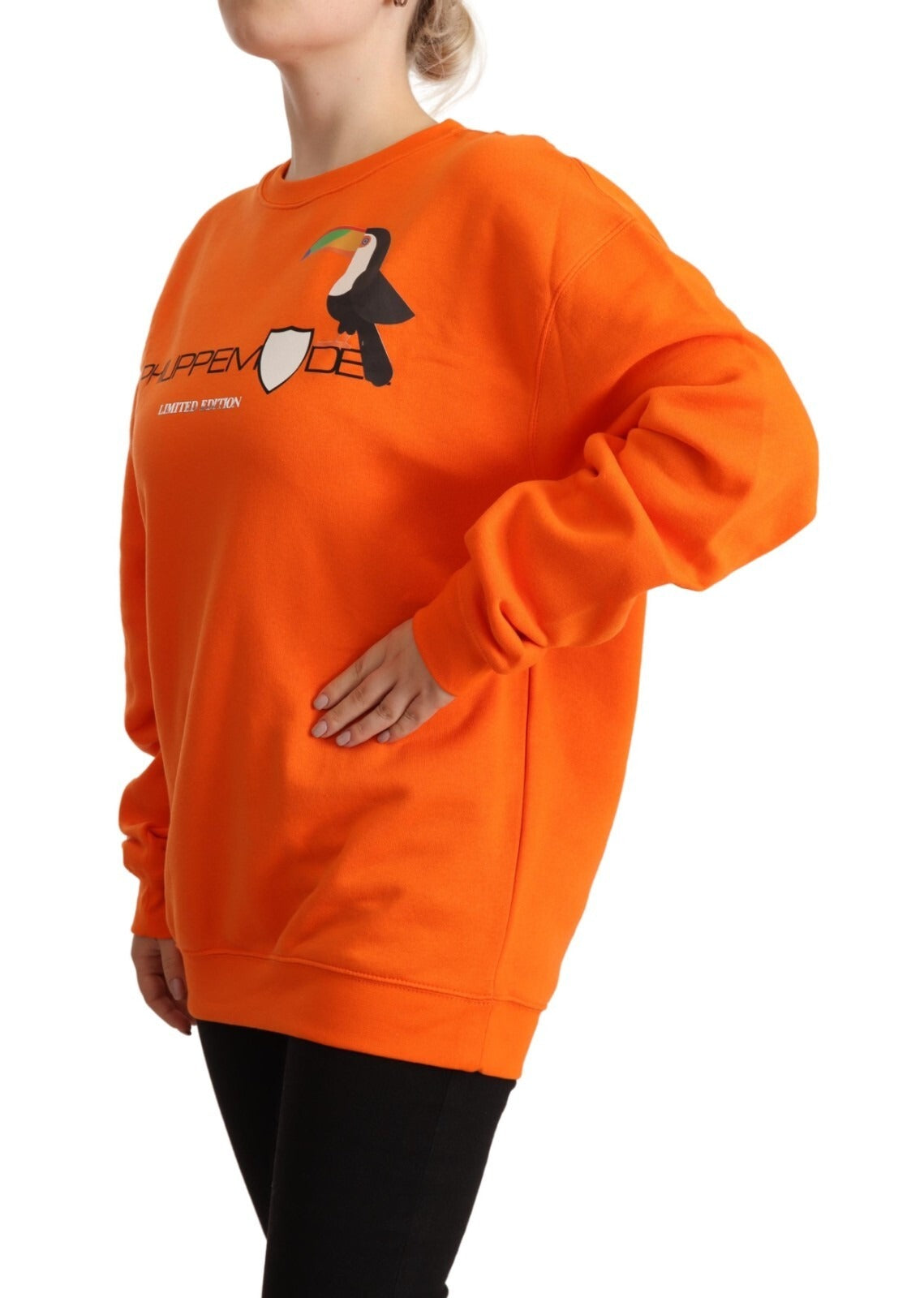 Philippe Model – Orangefarbener Pullover mit langen Ärmeln und Print