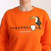 Philippe Model – Orangefarbener Pullover mit langen Ärmeln und Print