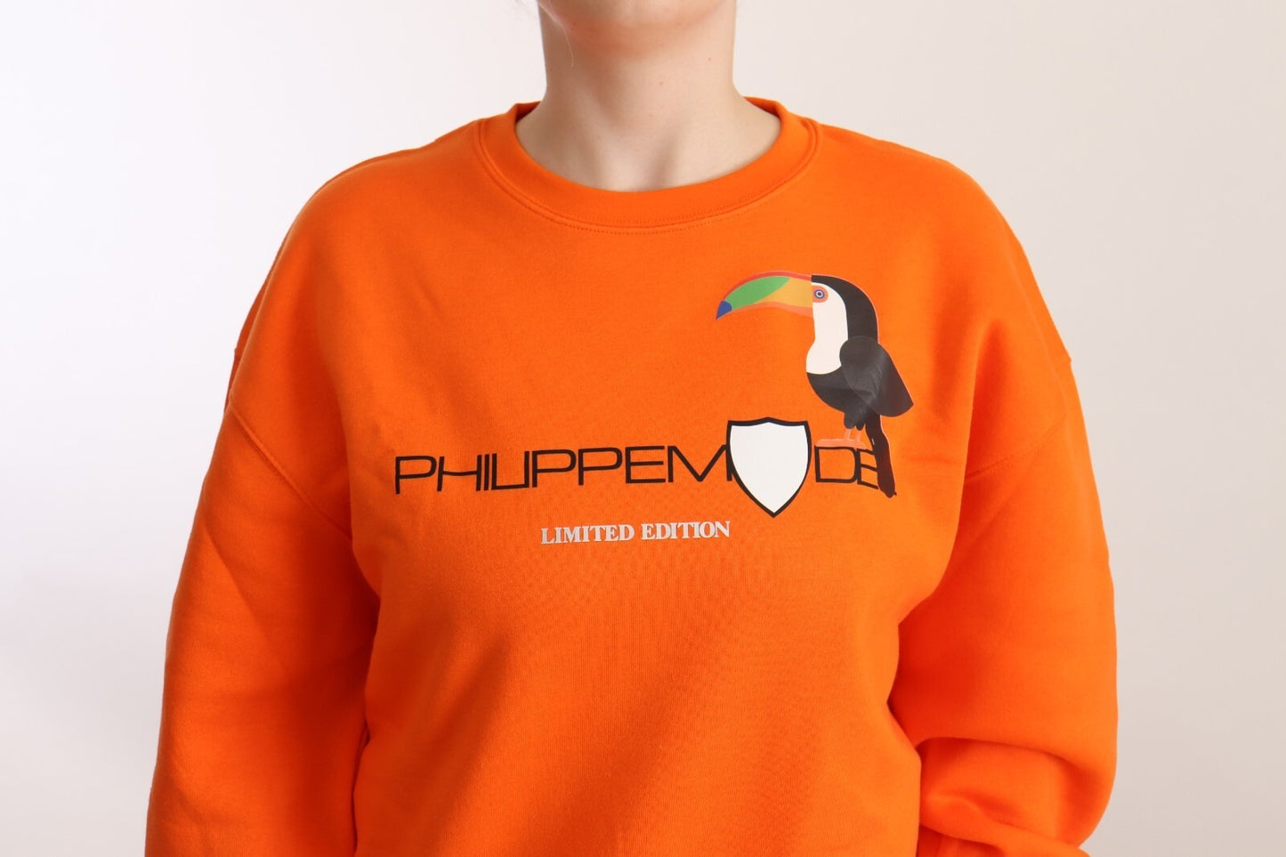 Philippe Model – Orangefarbener Pullover mit langen Ärmeln und Print