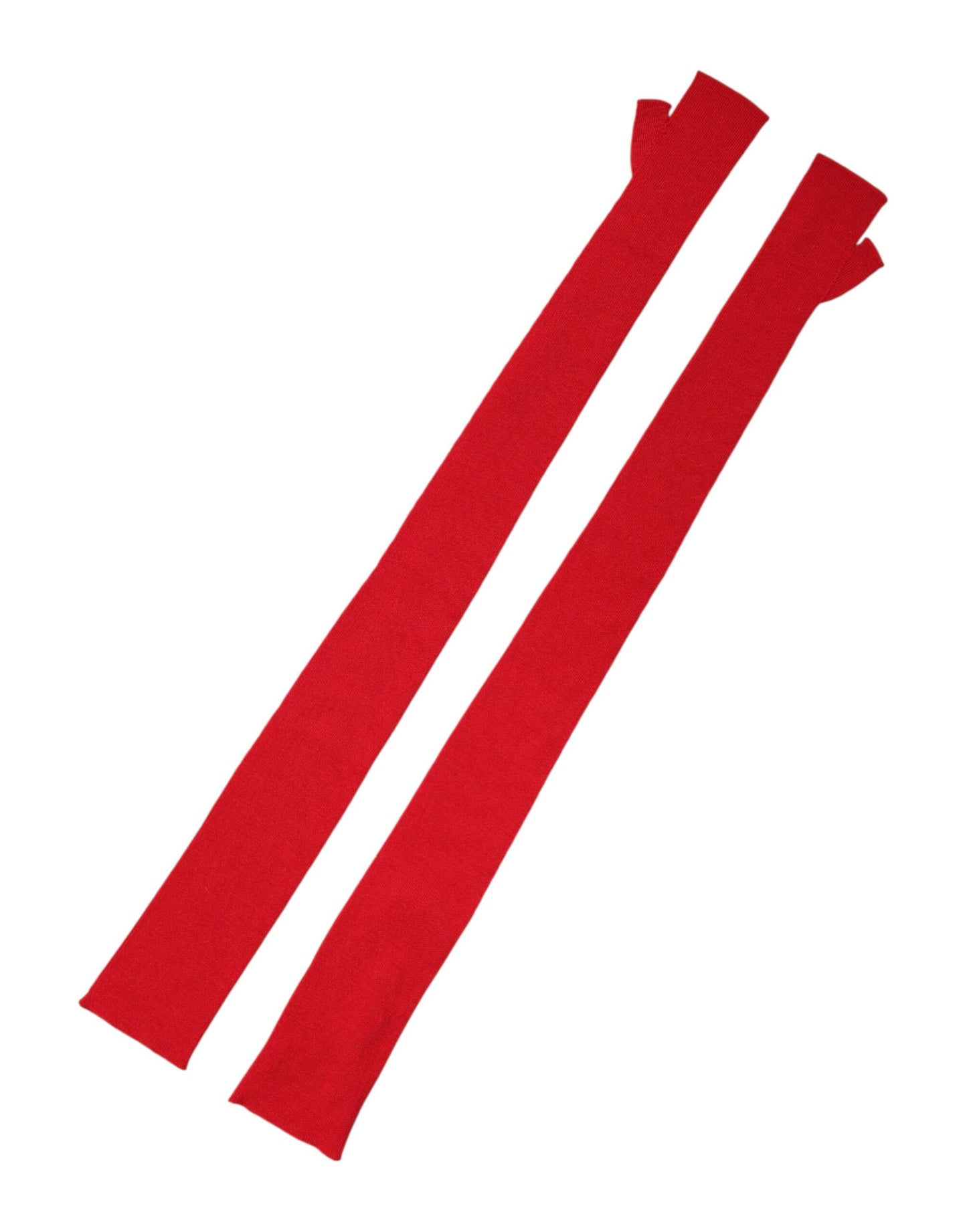 Dolce &amp; Gabbana rote Wollhandschuhe, fingerlos, ellbogenlang