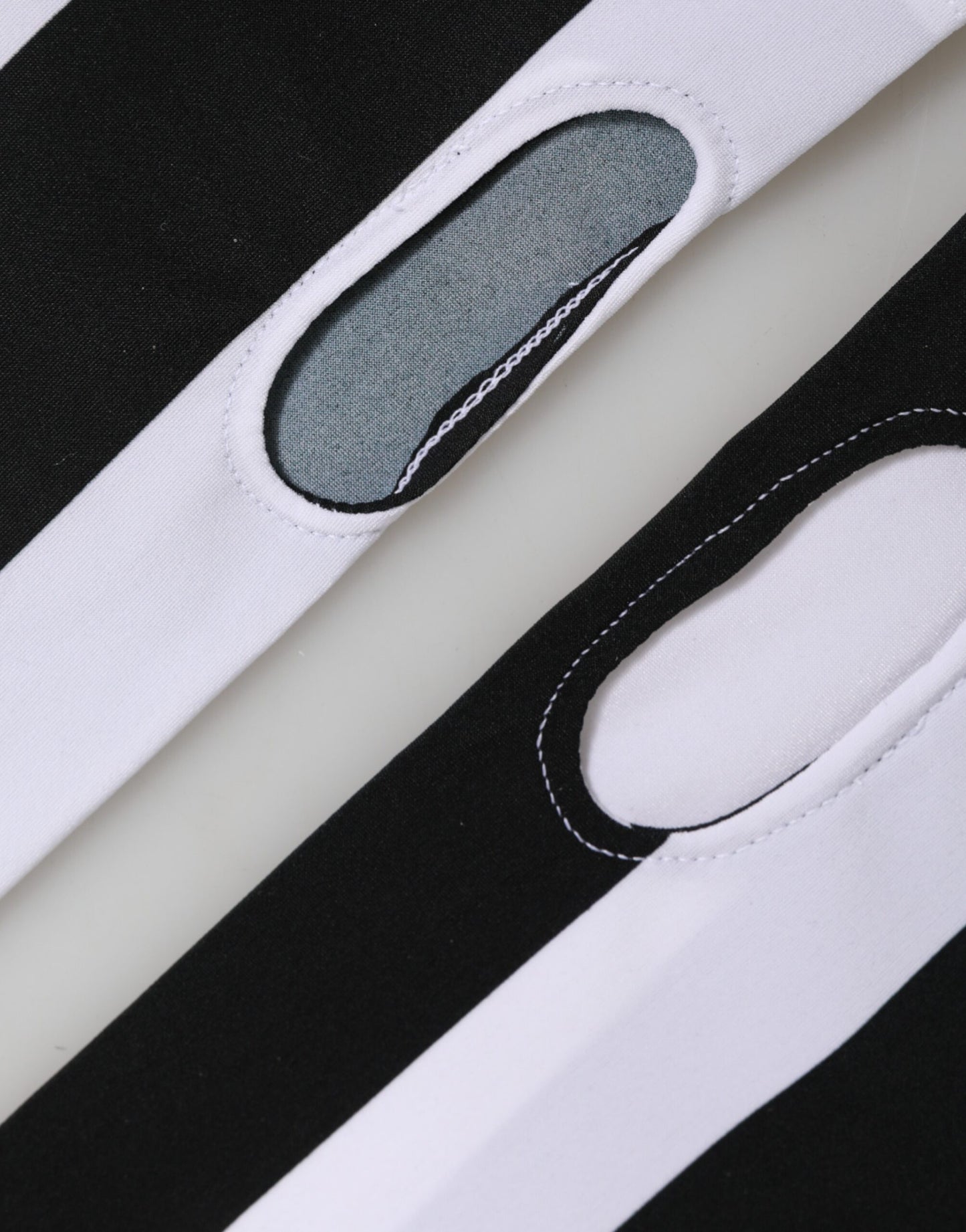 Dolce &amp; Gabbana Schwarze und weiße Nylon-Handschuhe, fingerlos, handgelenklang