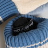 Dolce & Gabbana Blue Acrylic Knitted Fur Wrist Mitten Gloves