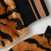 Dolce &amp; Gabbana Braune Tiger Strickfäustlinge mit Kunstfell, Einheitsgröße