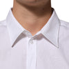 Dolce & Gabbana White Cotton Collared Long Sleeve Men Dress Shirt