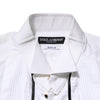 Dolce & Gabbana White Cotton Collared Long Sleeve GOLD Dress  Shirt