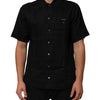Carhartt Wip Black Linen Collared Short Sleeve Polo Shirt