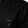 Carhartt Wip Black Linen Collared Short Sleeve Polo Shirt