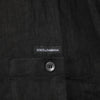 Carhartt Wip Black Linen Collared Short Sleeve Polo Shirt