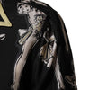 Dolce &amp; Gabbana Schwarzes Seidenhemd mit Pin-up-Print und Knopfleiste