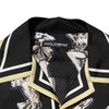 Dolce &amp; Gabbana Schwarzes Seidenhemd mit Pin-up-Print und Knopfleiste