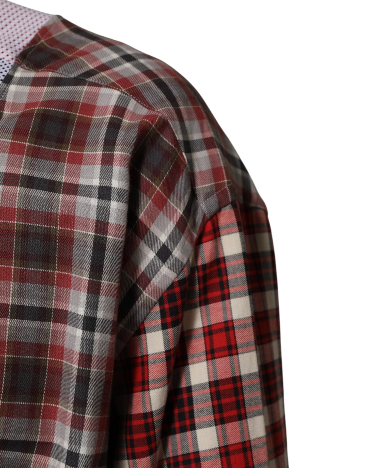 Dolce &amp; Gabbana Mehrfarbiges kariertes Baumwollhemd mit Kragen