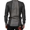 Dolce & Gabbana Black White Stripes Men MARTINI Dress Shirt