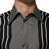 Dolce & Gabbana Black White Stripes Men MARTINI Dress Shirt