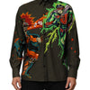 Dolce & Gabbana Brown Superhero Print Button Down Shirt