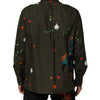 Dolce & Gabbana Brown Superhero Print Button Down Shirt