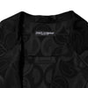 Dolce & Gabbana Black DG Logo Silk Men Long Sleeves Shirt