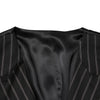 Dolce & Gabbana Black Stripes Wool Dress Men Waistcoat Vest