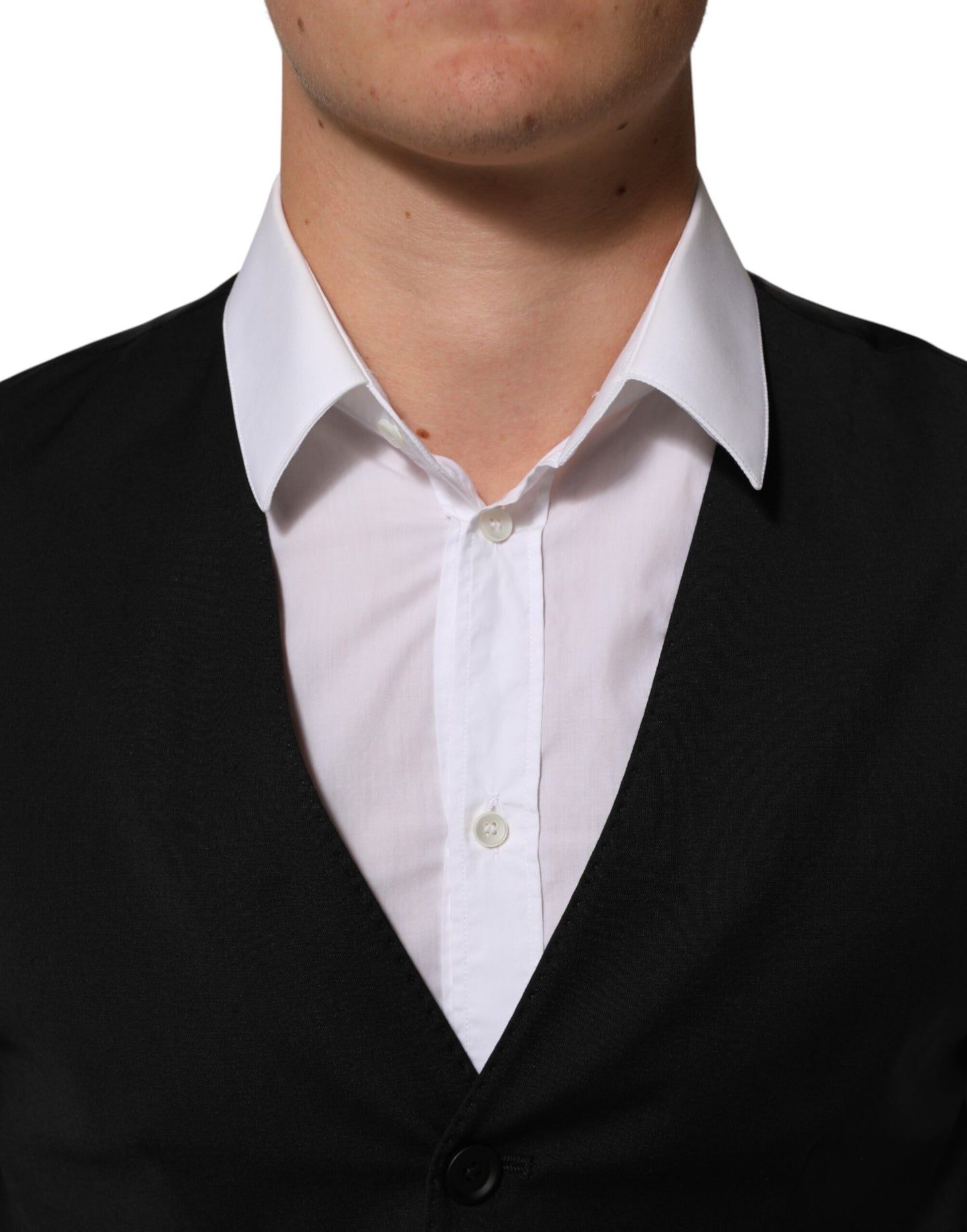 Dolce &amp; Gabbana Schwarze Polyester-Kleiderweste, formell