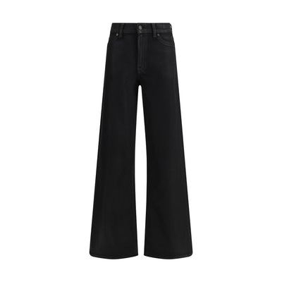 7FOR Black Cotton Flared Jeans
