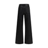 7FOR Black Cotton Flared Jeans