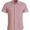 Dolce & Gabbana Red White Striped Cotton Short Sleeve Shirt