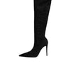 Dolce & Gabbana Black Cotton Stretch High Heels Boots Shoes