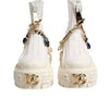 Dolce & Gabbana White Leather Rubber Logo Ankle Boots Shoes