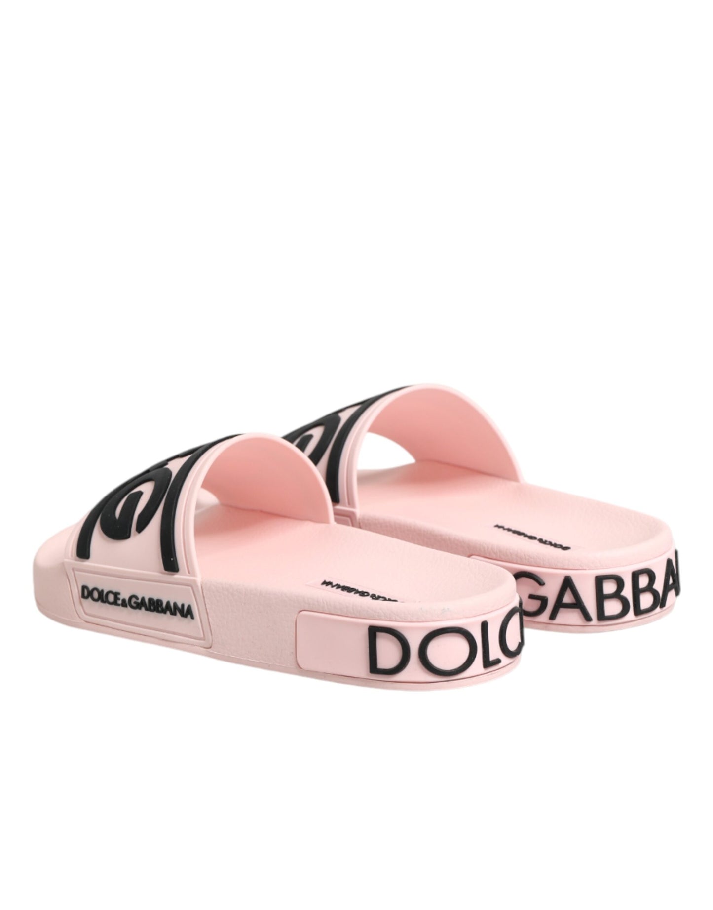 Dolce & Gabbana Pink Rubber Slides Sandals Beachwear Shoes