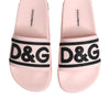 Dolce & Gabbana Pink Rubber Slides Sandals Beachwear Shoes