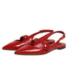 Dolce & Gabbana Red Leather Slingback Flats Sandals Shoes